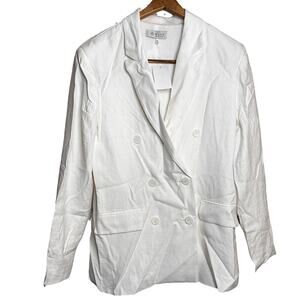 WAYF Double Breasted Blazer M White NWT Jacket Academia Career Coastal Career